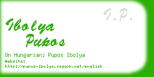 ibolya pupos business card